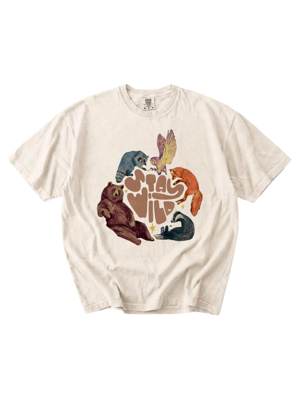 Comfort colors Wild Animals Graphic Tee - Cream